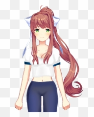 Monika Monika Monika Ddlc Sticker By Athena - Ddlc Monika Sprites Emoji,Doki Doki Literature Club Emojis