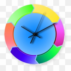Colorful Circles Printed Wall Clock - Wall Clock Clipart Solid Emoji,Colorful Emojis For Printing