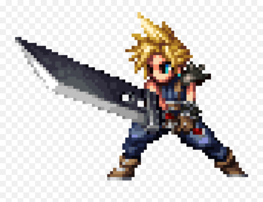 Cloud Finally Added To The Final Fantasy Brave Exvius Roster - 8 Bit Ff7 Cloud Emoji,Mercy Emoticon Overwatch