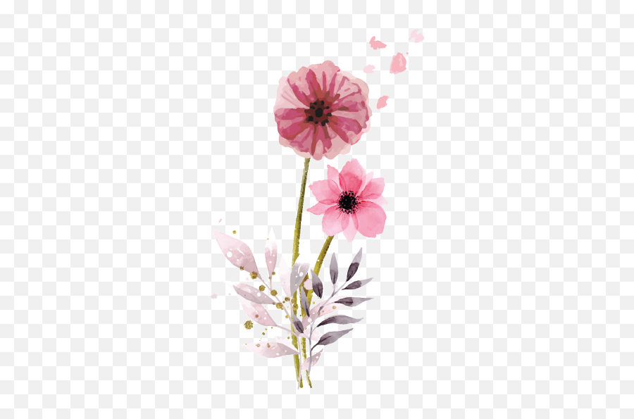 Create A Dandelion Logo For Free - Watercolor Flowers Logo Emoji,Pink Flower Emoticon For Facebook