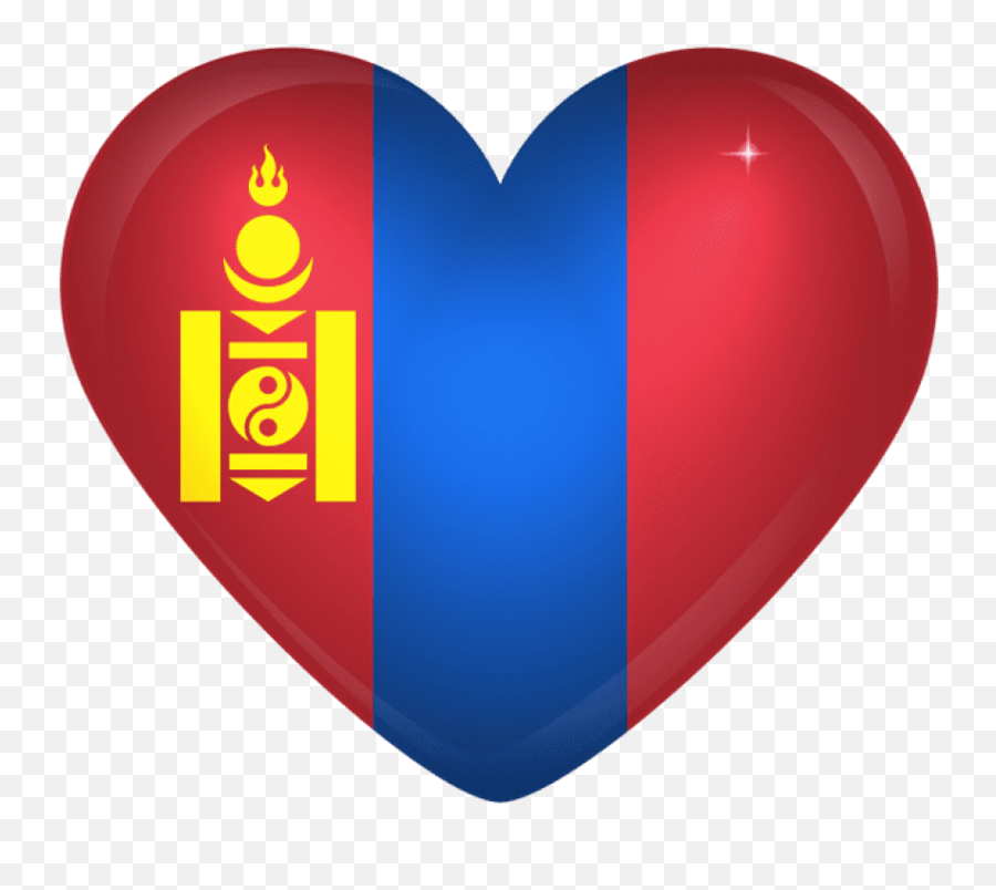 Free Png Download Mongolia Large Heart Flag Clipart - Transparent Flag Mongolia Png Emoji,Denmark Flag Emoji