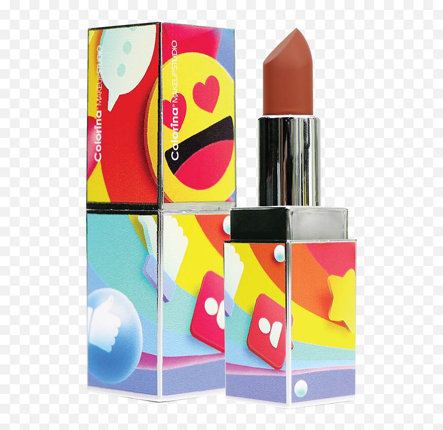 Emoji Matte Lipstick 06 Rainbow Colorinastore - Lip Care,Lipstick Emoji Transparent