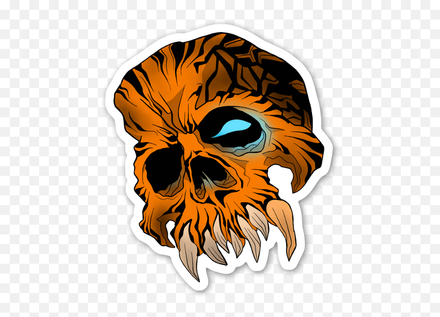 Die Cut Tiger Style Skull U2013 Stickerapp Shop Emoji,Skull & Bones Bird Sailboat Emoji