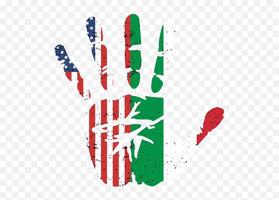 Usa Italy Handprint Flag Proud Italian American Heritage Emoji,Biracial Family Emoji