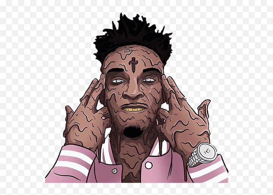 21savage Rapper Artist Sticker - Grime Art 21 Savage Emoji,21 Savage Emoji