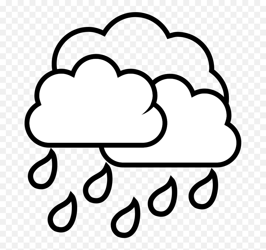Black And White Images Of Storm Weather Storm Rain Clip - Rainy Drawing For Kids Emoji,Emoji Mushroom Cloud