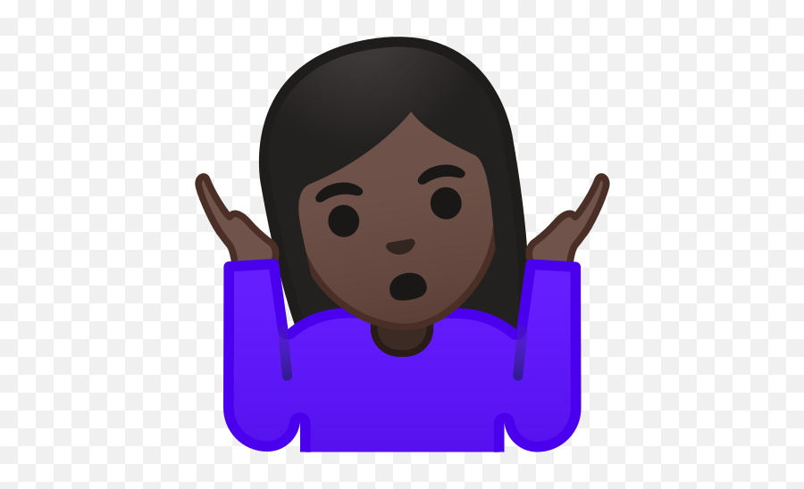 Woman Shrugging Emoji With Dark Skin - Black Woman Shrugging Emoji,Shrugging Text Emoji