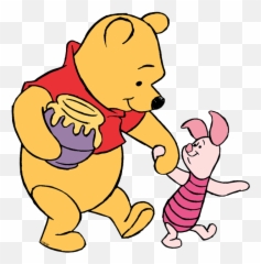New Pooh Piglet Walking Hand In Hand - Winnie The Pooh And Piglet Clipart Emoji,Emoji Art Free Neck Scarvesclipart