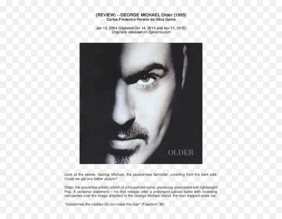 Pdf Review George Michael Older 1995 Carlos Frederico - George Michael Jesus To A Child Album Emoji,Bee Gees Emotion