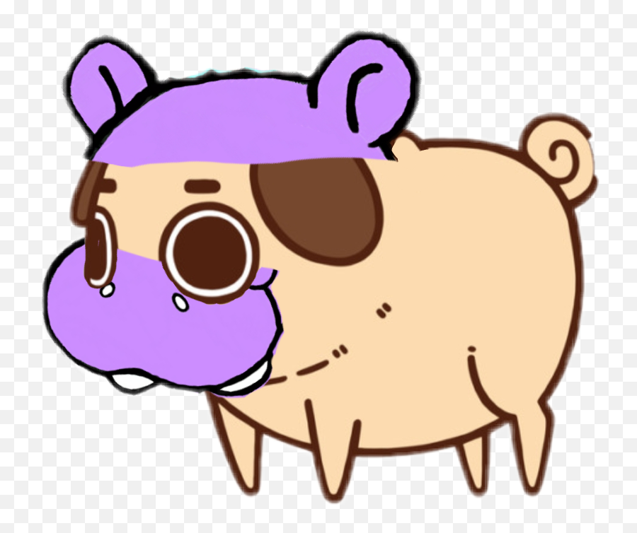 Pug Puglie Hippo Sticker By Louis - Animal Figure Emoji,Puglie Pug Emojis