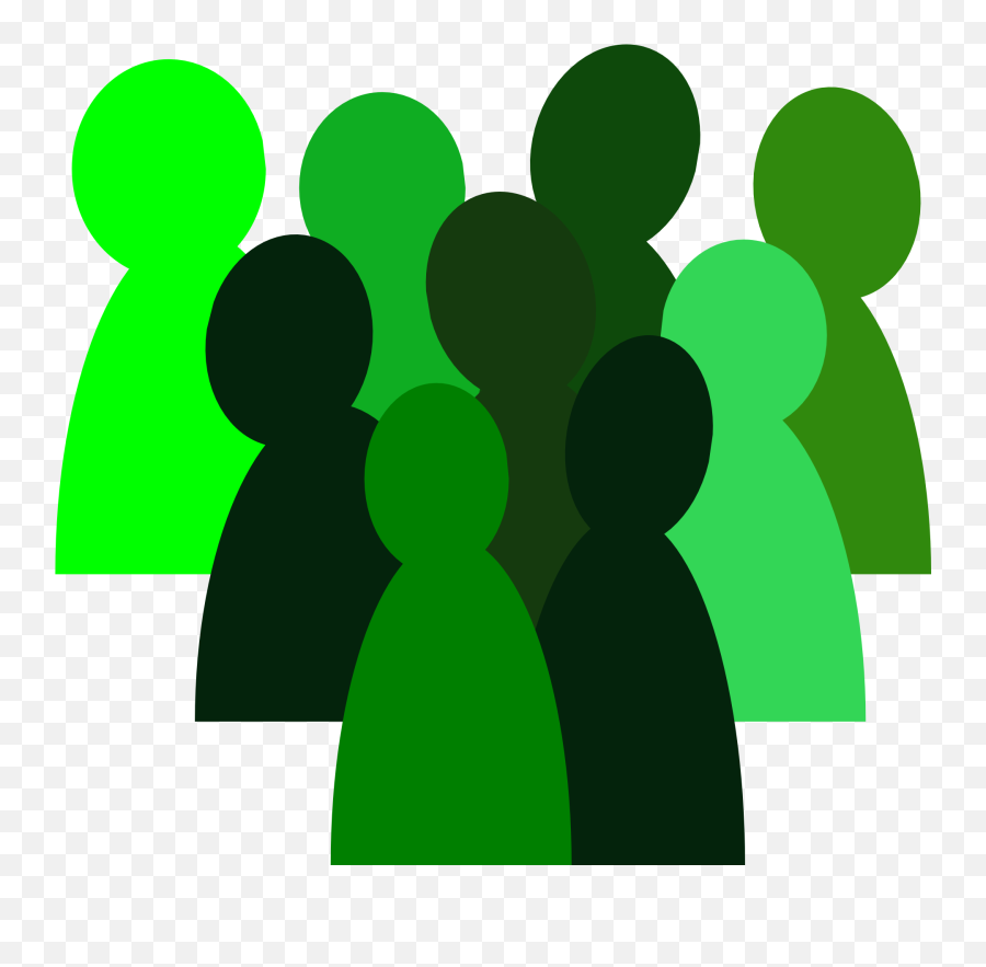 Green Color Icon For A Group Of People - Group Of People Silhouette Cartoon Emoji,Color Green Emotions