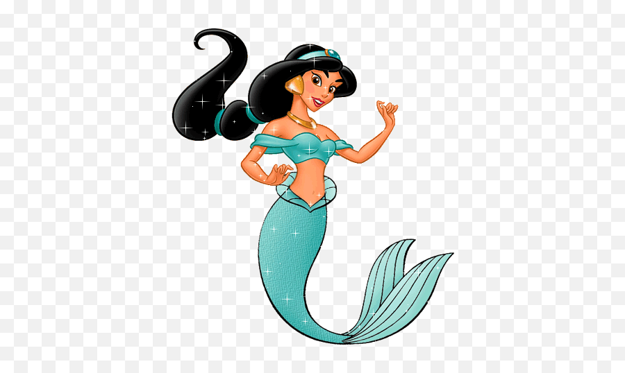 Top Disney Mermaid Stickers For Android - Disney Princess Jasmine Mermaid Emoji,Mermaid Swimming Animated Emoticon