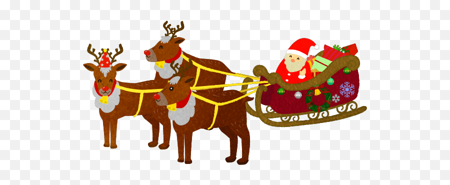 Santa And Reindeer Dashing Through The - Christmas Day Emoji,How To Do A Santa And Tree Emoji