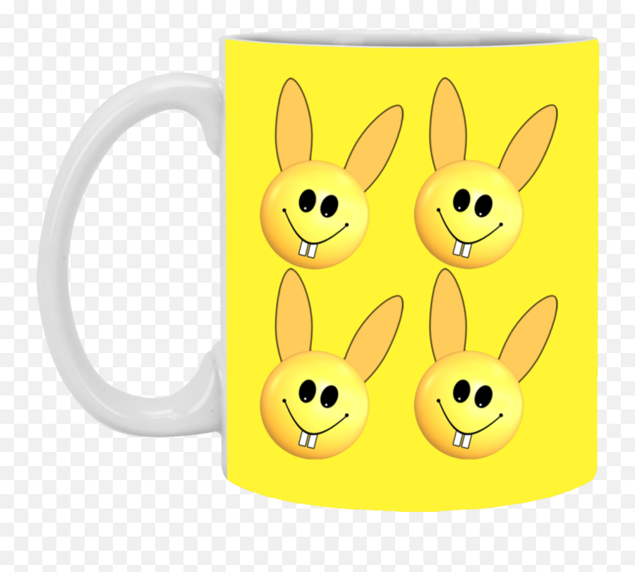 Bunny Heads Smiley Emoji Ceramic Mug 11 Oz Happy Easter - Serveware,Bunny Emoji
