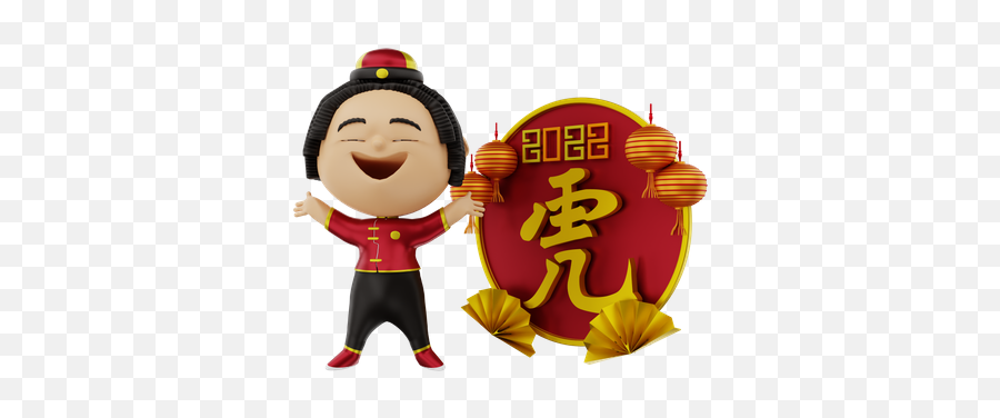 Premium Girl Worshiping On Chinese New Year 3d Illustration Emoji,Chinese New Years Emoji