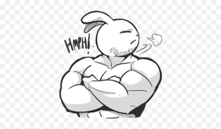 The Muscle Rabbit By Binh Pham Emoji,Muscle Emoticon