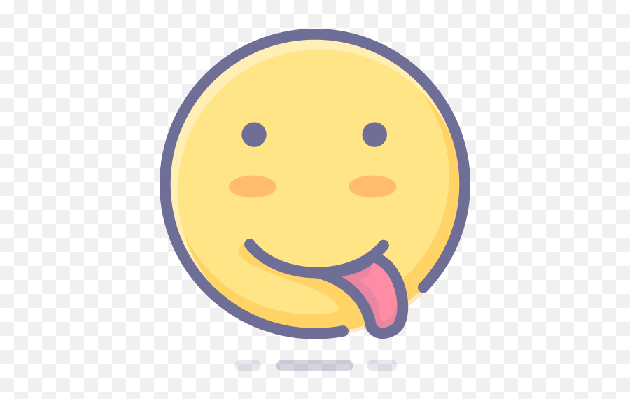 Emoji Emoticon Face Food Savoring Free Icon Of Emotion - Happy,Grimace Emoji