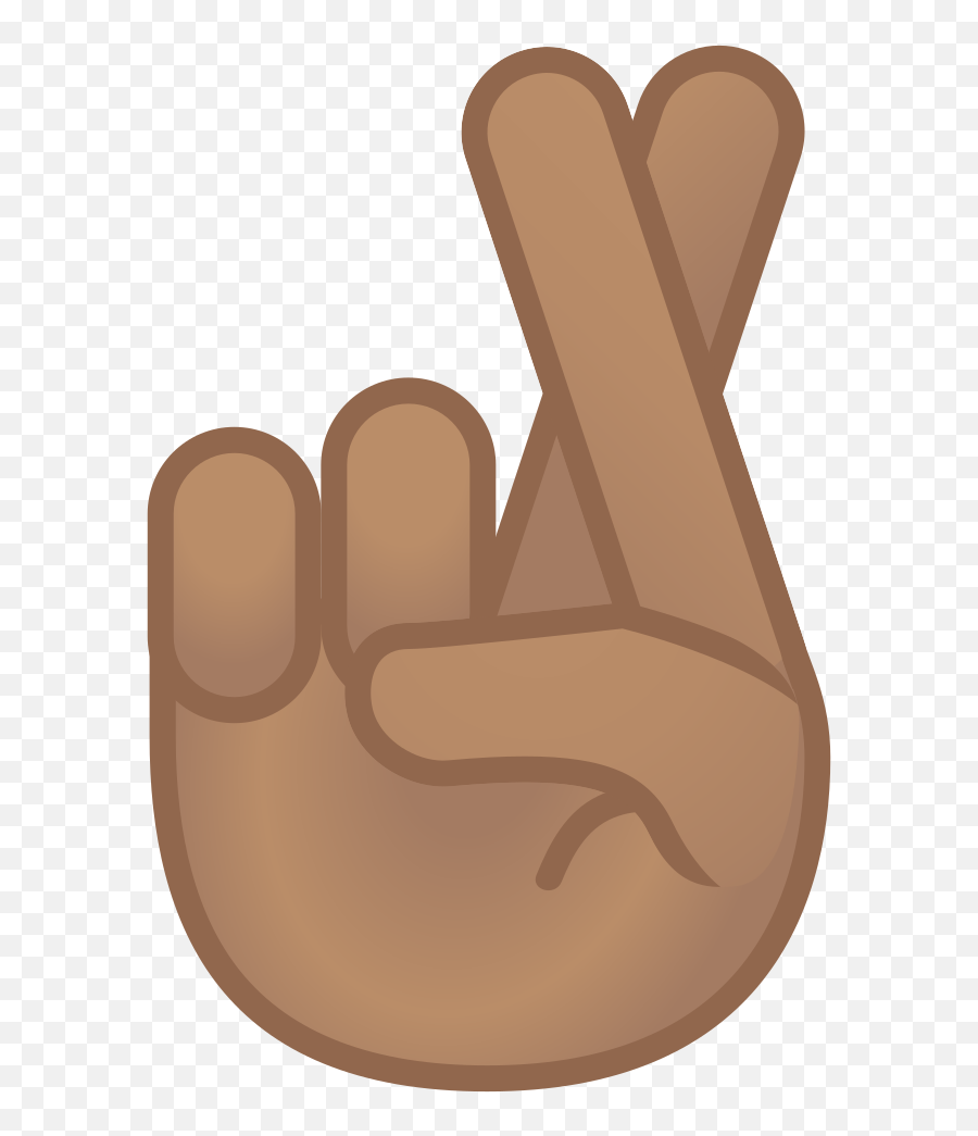 Crossed Fingers Medium Skin Tone Icon Noto Emoji People - Black Fingers Crossed Emoji,Crossed Swords Emoji