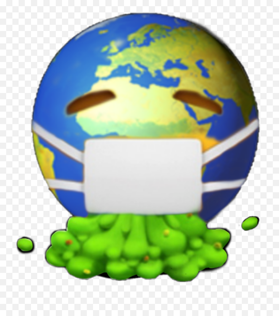 Emoji Earth Corona Virus Sticker - Smiley Face Iphone Emoji,Earth Emoji