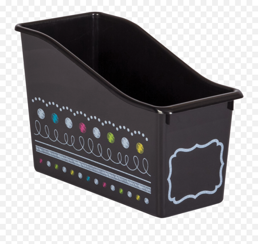 Chalkboard Brights Storage Caddy School - Teacher Created Resources Black Confetti Plastic Book Bin Emoji,Luggage Tag With Emojis