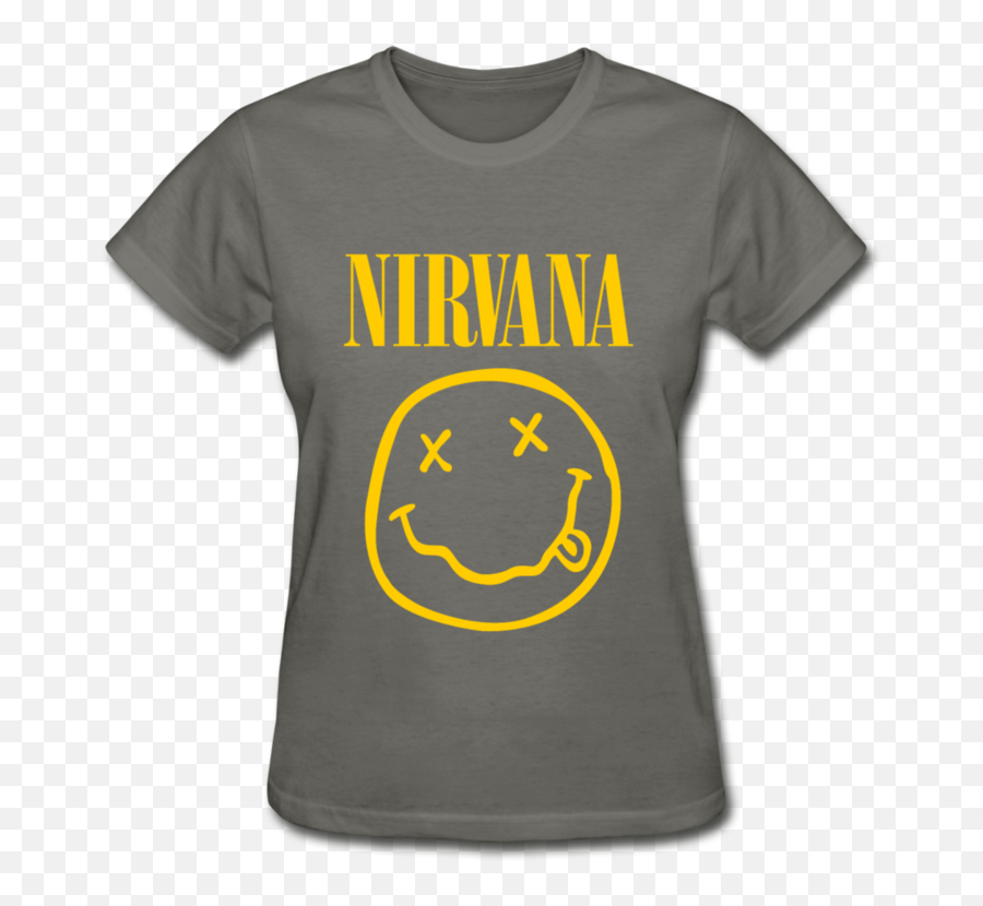 Nirvana Womenu0027s Graphic T - Shirt I Offbeet Shirts U2013 Offbeet Nirvana Smiley Emoji,:t Emoticon