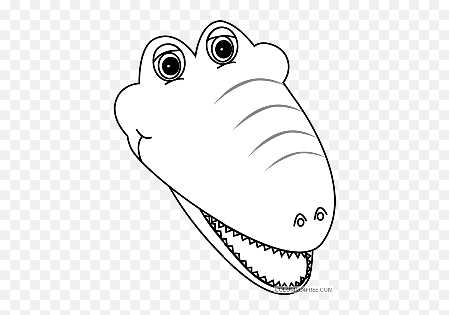Facing Alligator Face Black And White - Canine Tooth Emoji,Flag Alligator Emoji