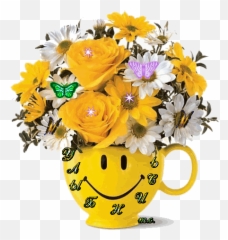 Archive - Smiley Mug Flowers Emoji,Lips Emoticon .gif