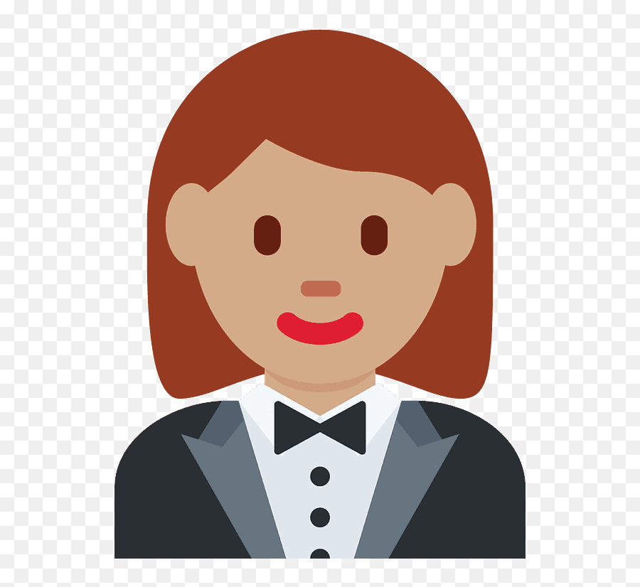 Woman In Tuxedo Emoji Clipart - Claim Jumper Restaurants,Red Head Woman Cartoon Emoji
