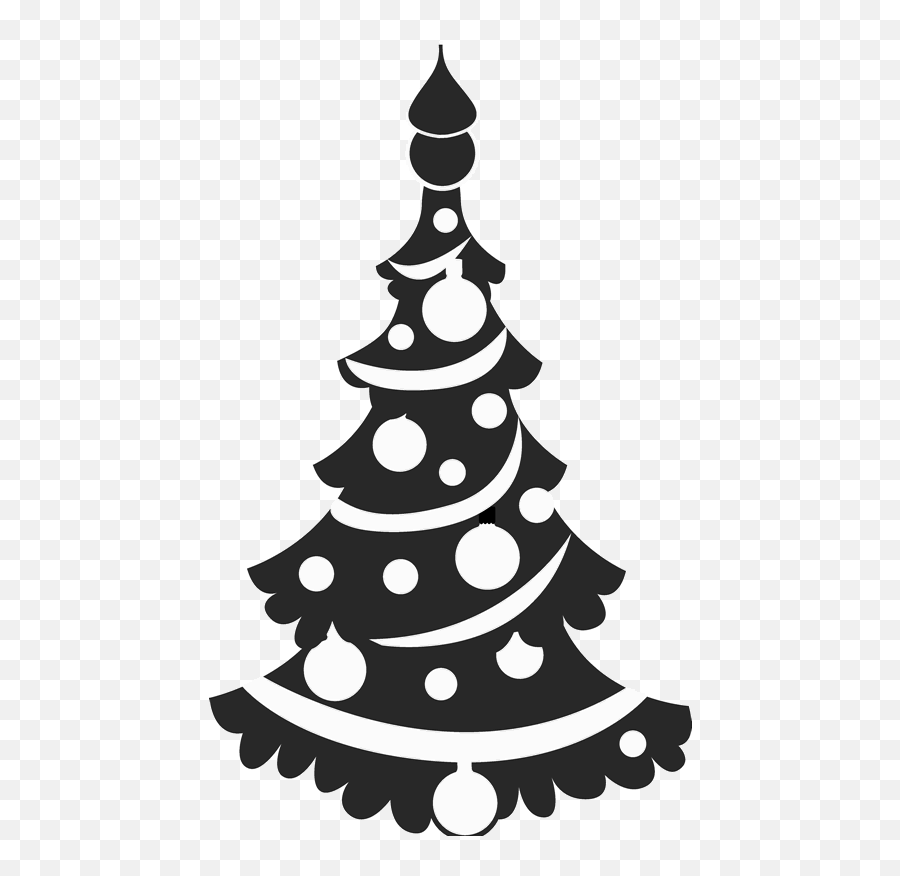 Garland Christmas Tree Rubber Stamp - Christmas Tree Clip Art Emoji,Christmas Tree Emojis