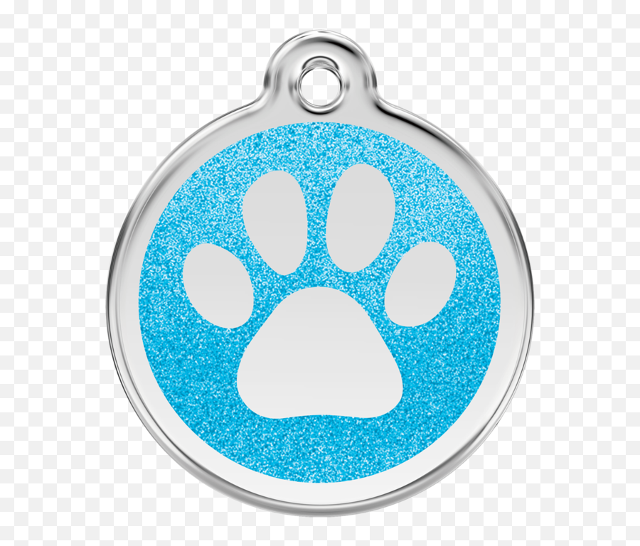 Red Dingo Glitter Paw Print Pet Id Tag - Small Dog Tag Emoji,Brown Pawprints Emoticon