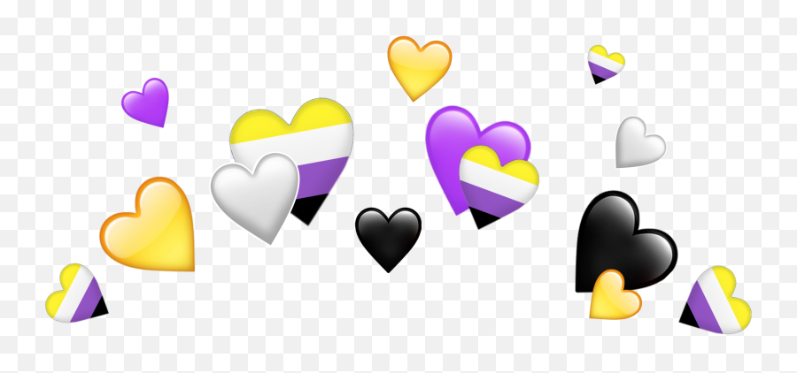 Discover Trending - Pride Heart Crown Transparent Emoji,Non Binary Emoji
