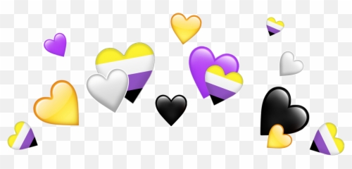 Discover Trending - Pride Heart Crown Transparent Emoji,Non Binary Emoji