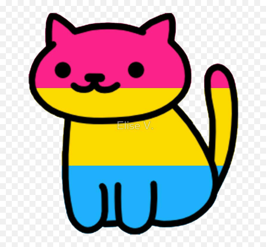 Cat Gato Pan Pansexual Pansexuality Pansexualitydoesexi - Pansexual Sticker Emoji,Neko Atsume Emoji