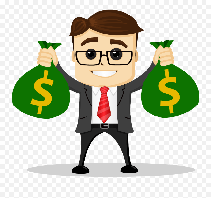 Bag Clear Background Money Bag Cartoon - Man With Money Clipart Emoji,Moneybag Emoji