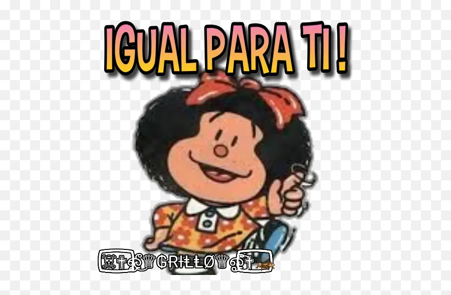 Mafalda Con Frases Stickers Para Whatsapp - Sticker De Mafalda Para Whatsapp Emoji,Musica Para Whatsapp Com Emoticon