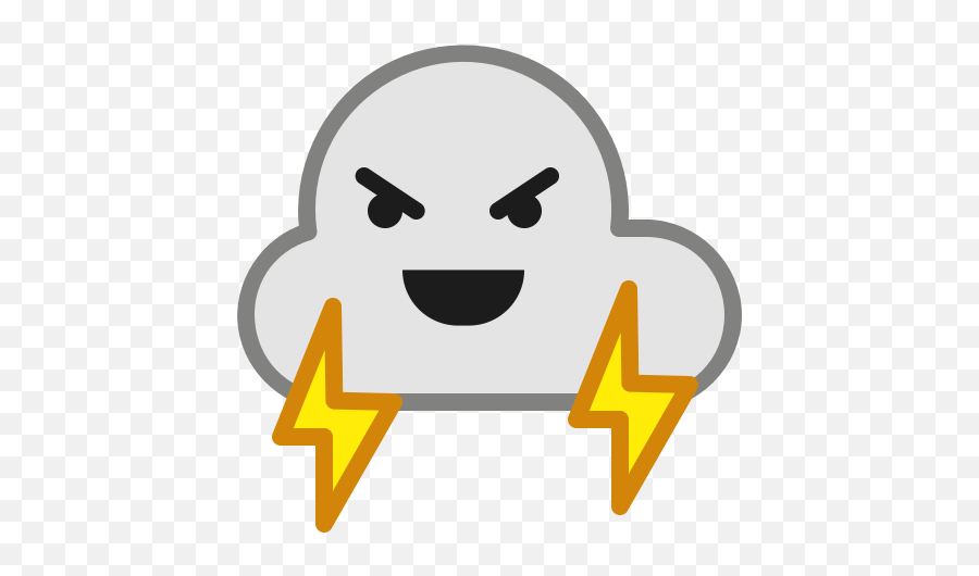 Angry Cloud Emoticon Smiley Thunder - Smiley Weather Emoji,Angry Emoticon