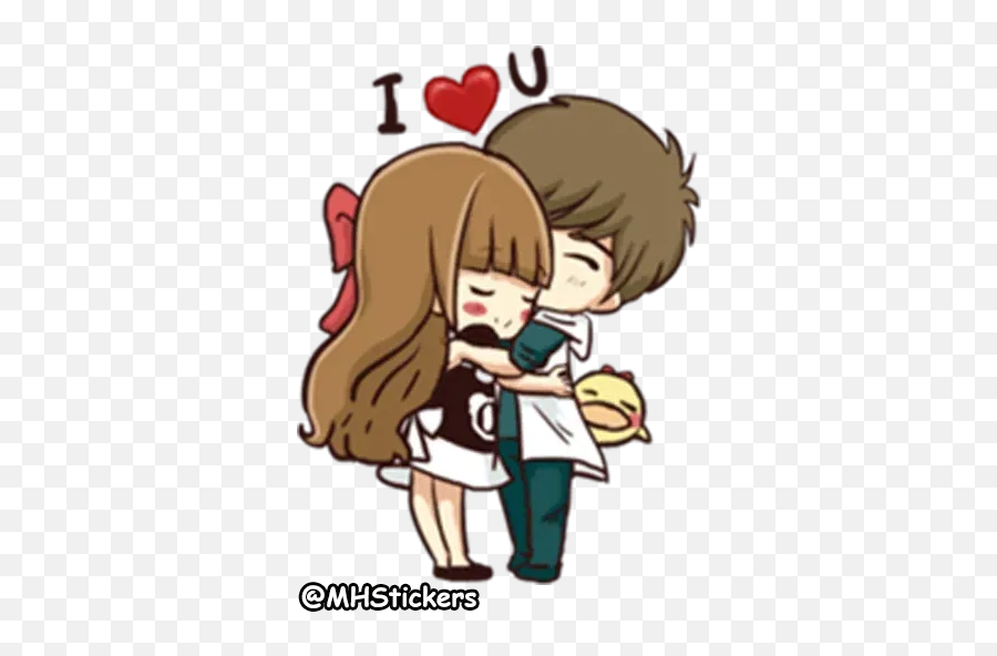 Sweet Couple Whatsapp Stickers - Stickers Cloud Raei Couples Centilia And Raei Sticker Dp Emoji,Whatsapp Emoticons Love Story