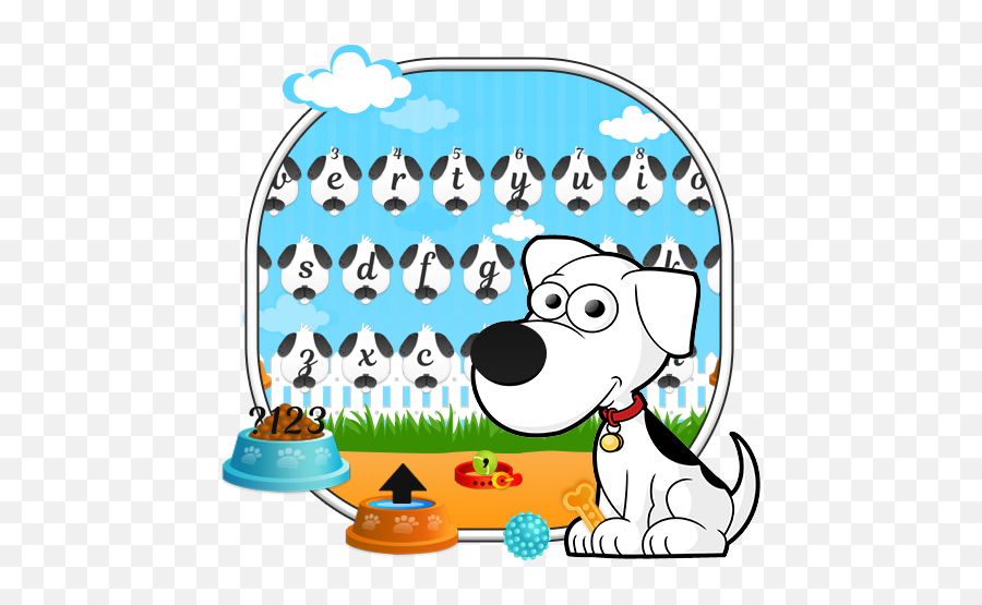 Cute Fluffy Doggy Keyboard Theme U2013 Aplicaii Pe Google Play - Dog With A Collar Clipart Emoji,Emoji Bed Covers