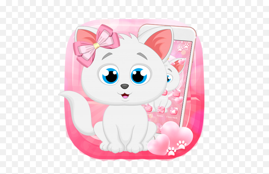 Cute Smile Pink Cat Theme U2013 Apps Bei Google Play - Gato Bonito Animado Emoji,Pink Cat Emoji