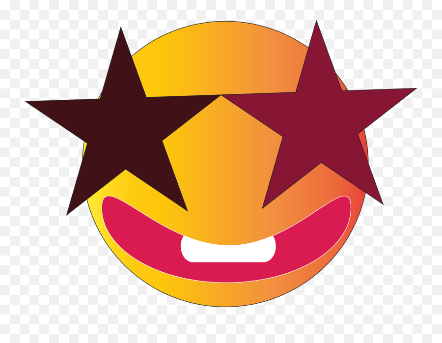Starry Eyed Emoji Smiling Happy - Red Star Icon 3d,Smiling Emoji