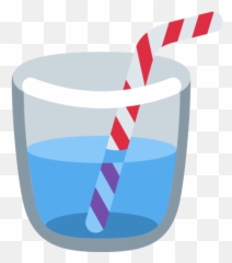 Cup With Straw Emoji - Cup Of Water Emoji,Straw Emojis