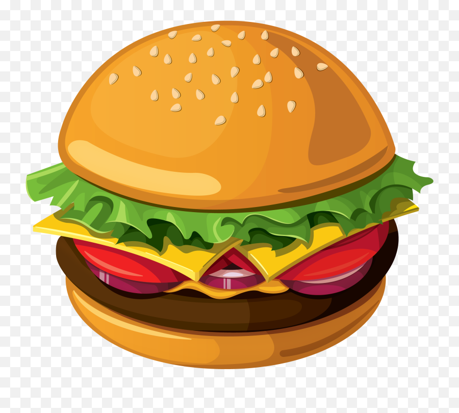 Food Cartoon Delicious Burgers - Hamburger Clipart Emoji,Fries And Burgers Made Out Of Emojis