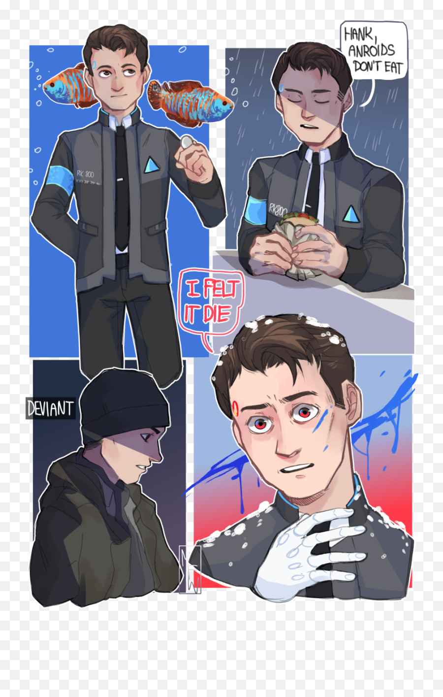 Detroit - Connor I Felt It Die Art Emoji,Quantic Dreams Office Emotions