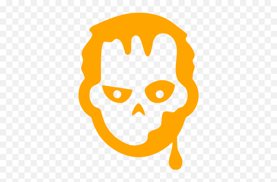 Orange Zombie Icon - Free Orange Halloween Icons Icone Zombie Emoji,Emoticon Faces Zombie