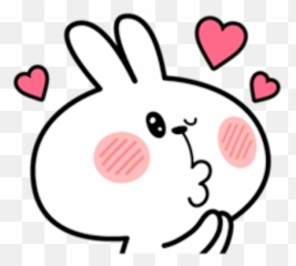 Cool Rabbit Facial Emoji - Stiker Line Spoiled Rabit,Rabbit With Hearts Emojis
