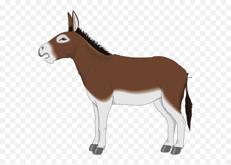 Brown And White Donkey Side View Png - Mule Clip Art Emoji,Donkey Emoji Download