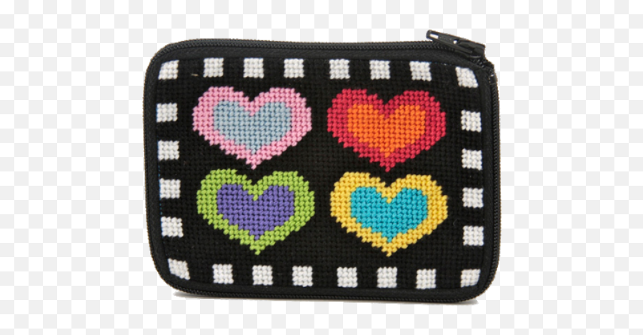Beginner Needlepoint Kit Coin Purse Zebra U2013 Needlepoint For Fun - Coin Purse Emoji,Hearts Emoji Pillow
