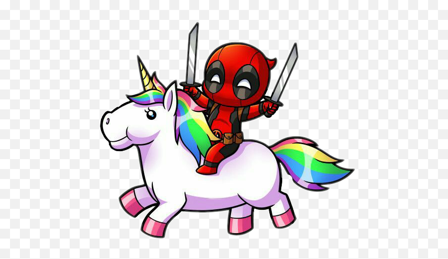 Deadpool Heroe Notheroe Sticker By Yamiled Pedroza - Deadpool Unicorn Chibi Emoji,Deadpool Emoticon