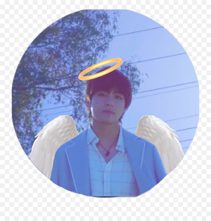 Bts Kimtaehyung Taehyung Btsv Sticker By Ardinemel - Angel Emoji,Flying Disc Emoji