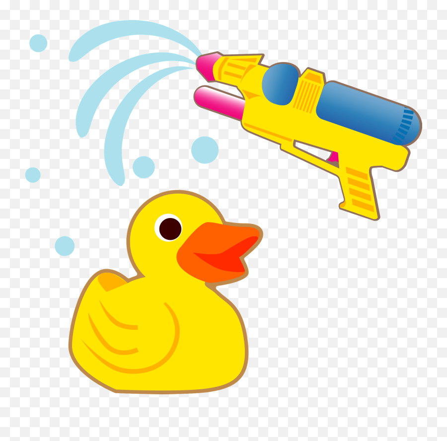 Rubber Duck Water Gun Clipart - Dot Emoji,Rubber Band Emoji